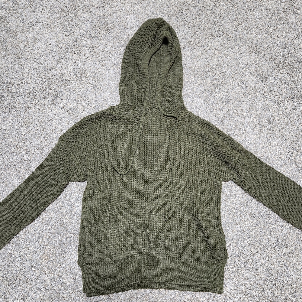 Womans olive green sweater hoodie